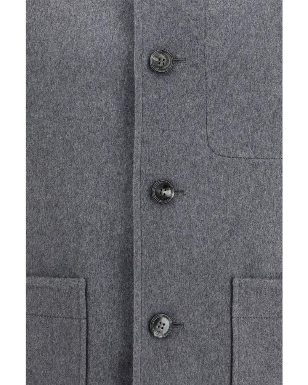 AMI Gray Ash Shirt Collar Jacket for men