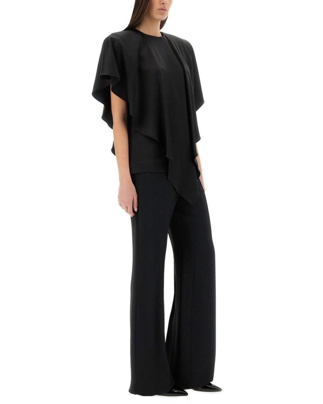 Stella McCartney Black Solid Round Neck Top
