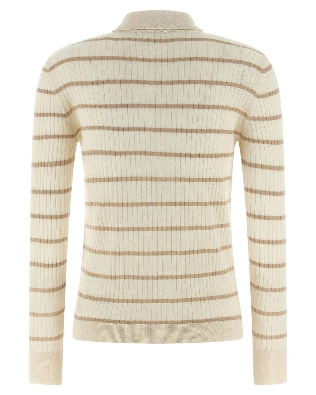 Max Mara Natural Shirt Collar Ribbed Polo