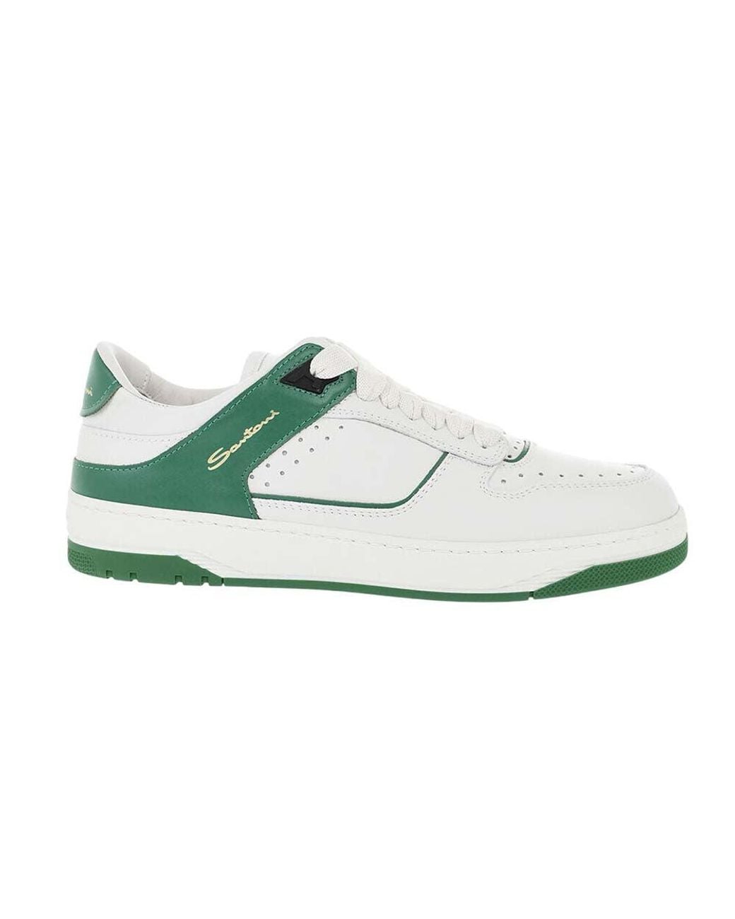 Santoni White Leather Sneakers for men