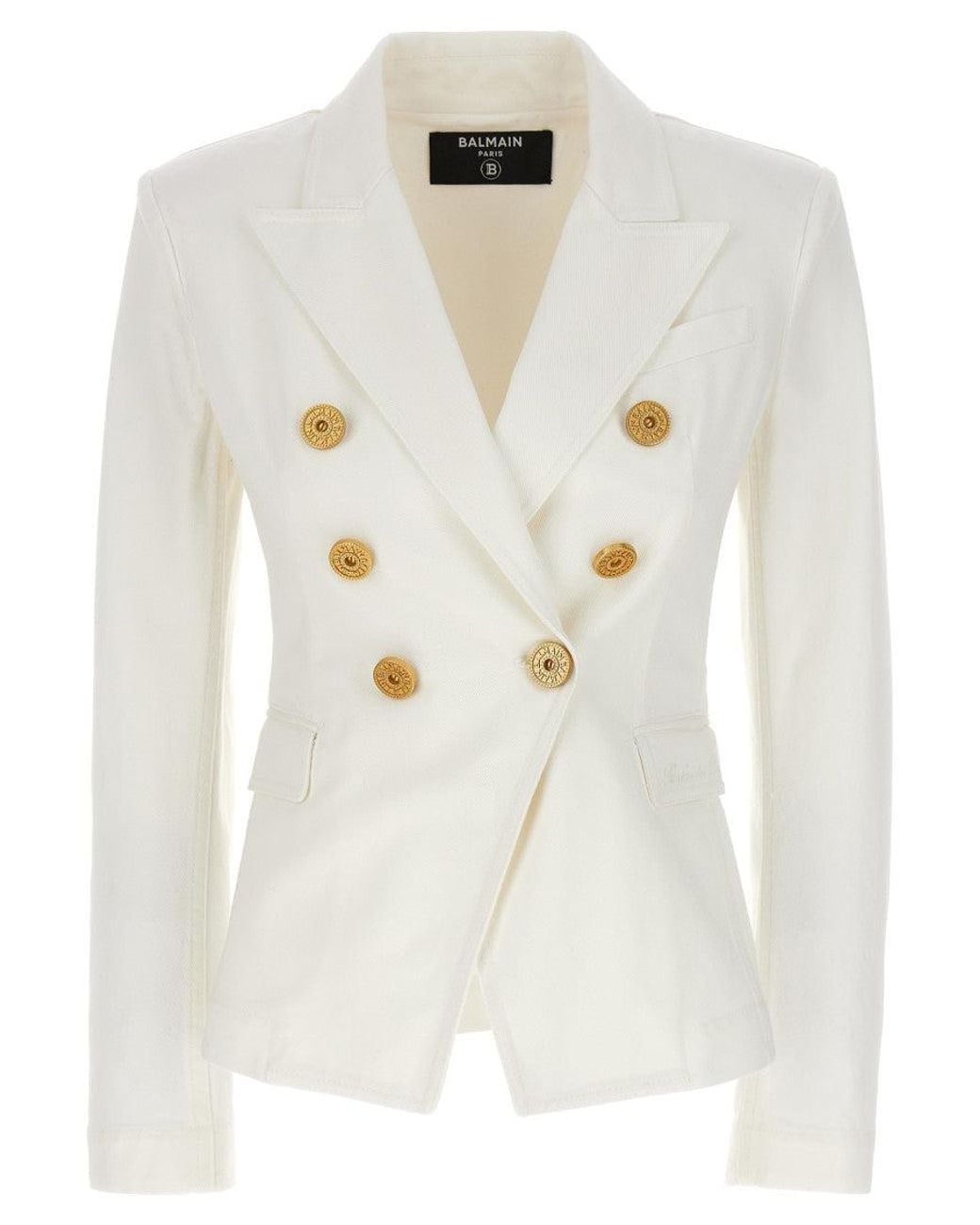 Balmain White Double-Breasted Blazer