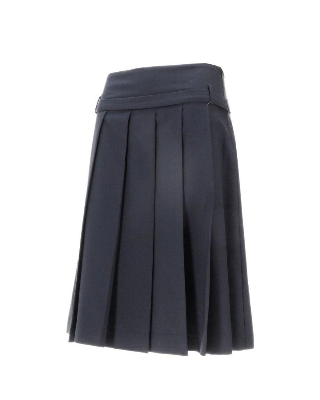 Vivetta Blue Pleated Midi Skirt