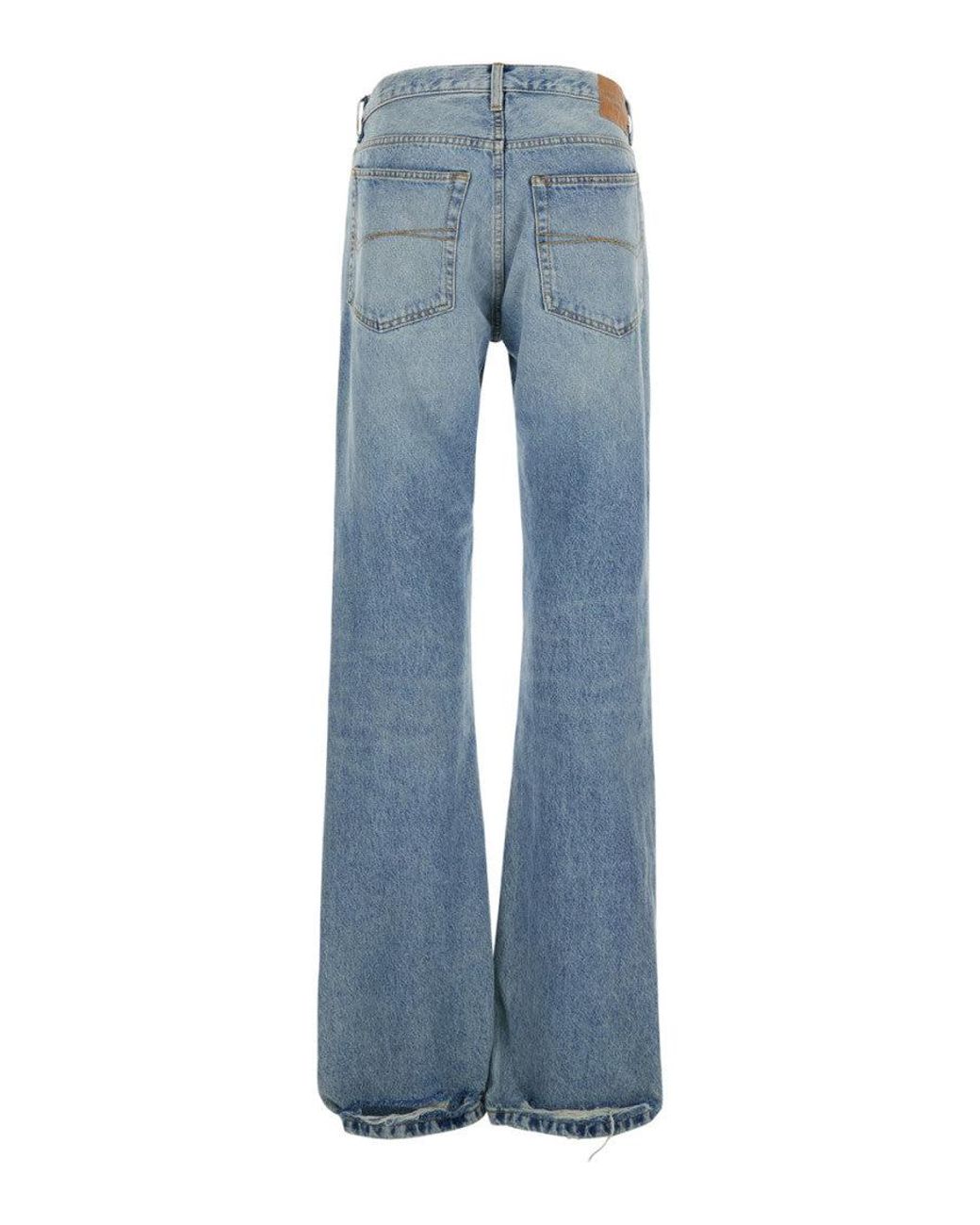 Balenciaga Blue Light Low Waisted Straight Jeans
