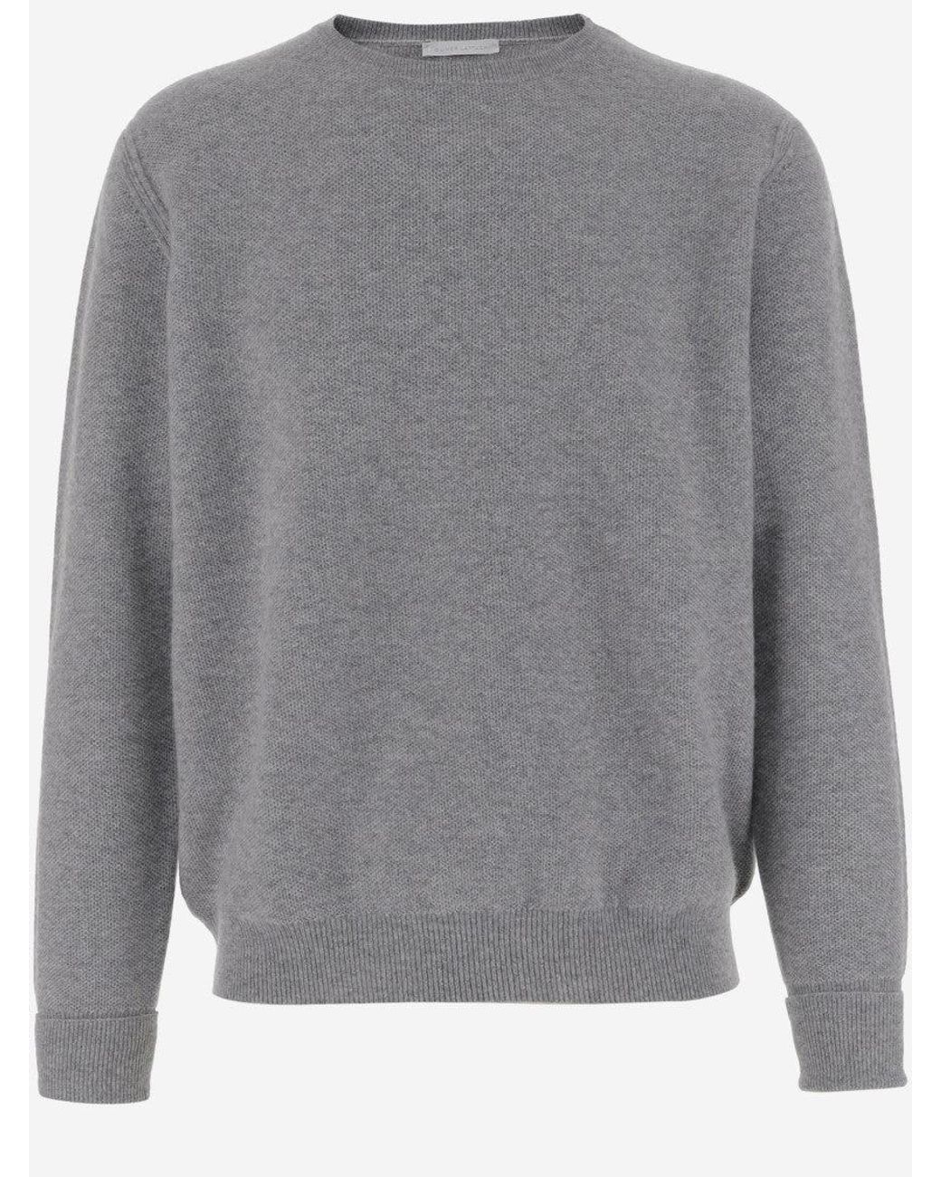 Oliver Lattughi Gray Roundneck Pullover for men