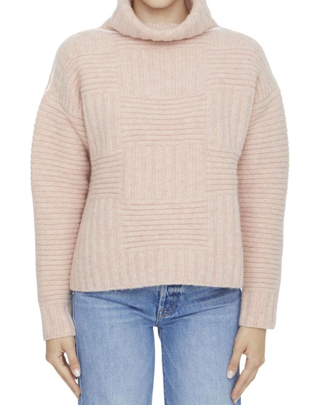 Bottega Veneta Blue Textured Turtle Neck Sweater