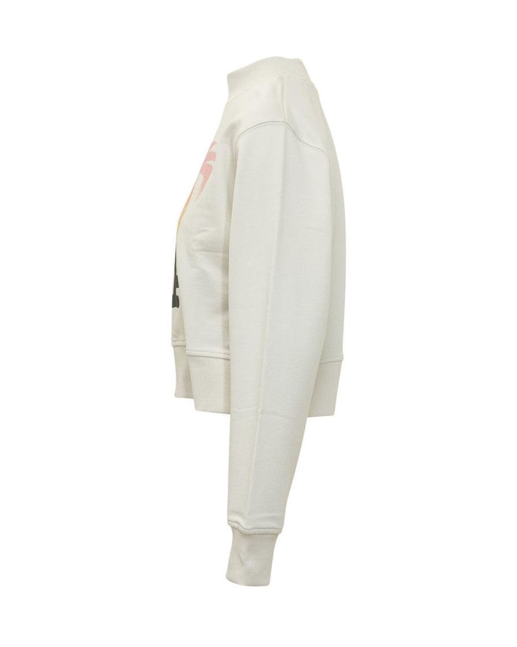 Palm Angels White I Love Paint Mini Fitted Sweatshirt for men