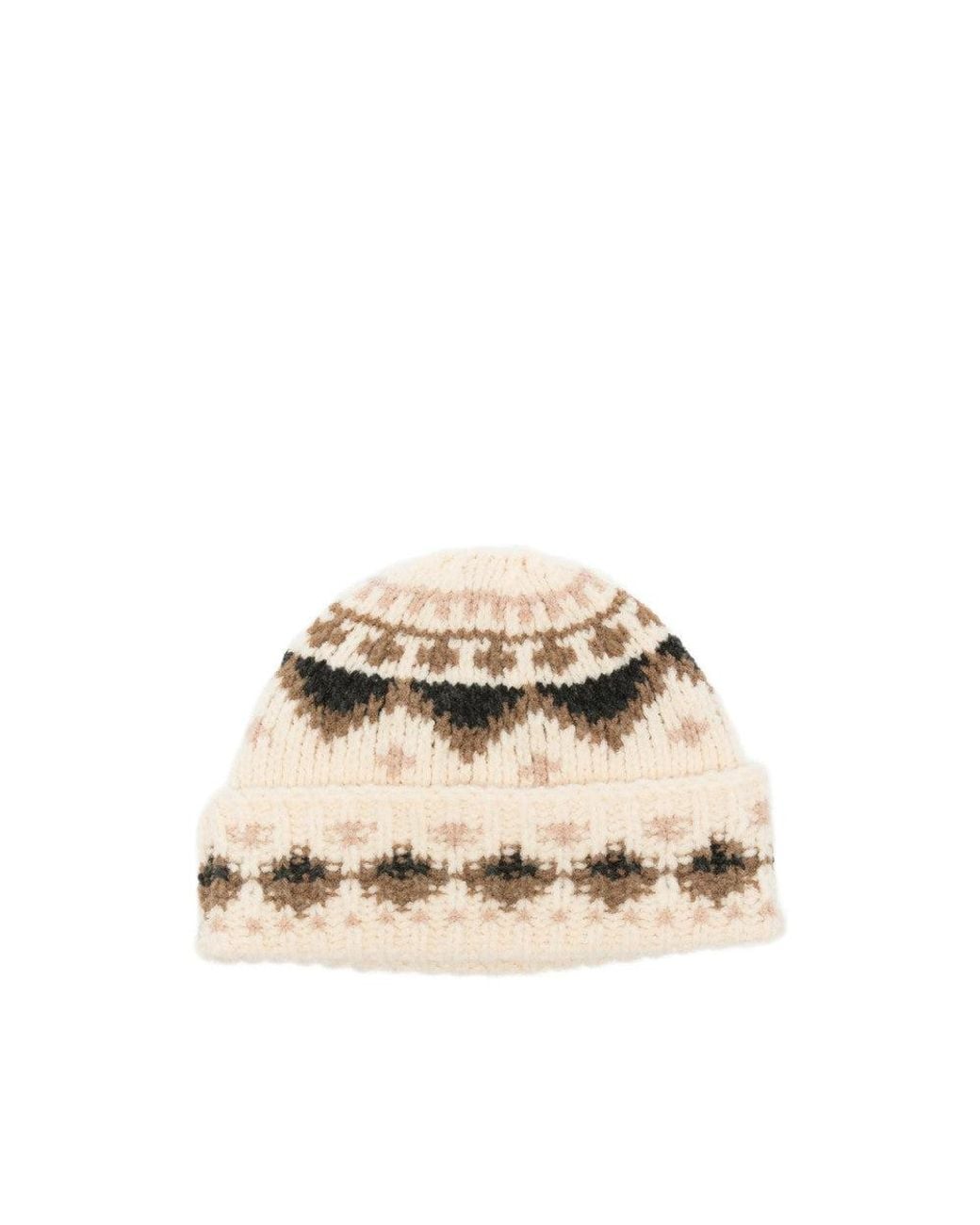 Moncler Natural Jacquard Beanie Cap for men