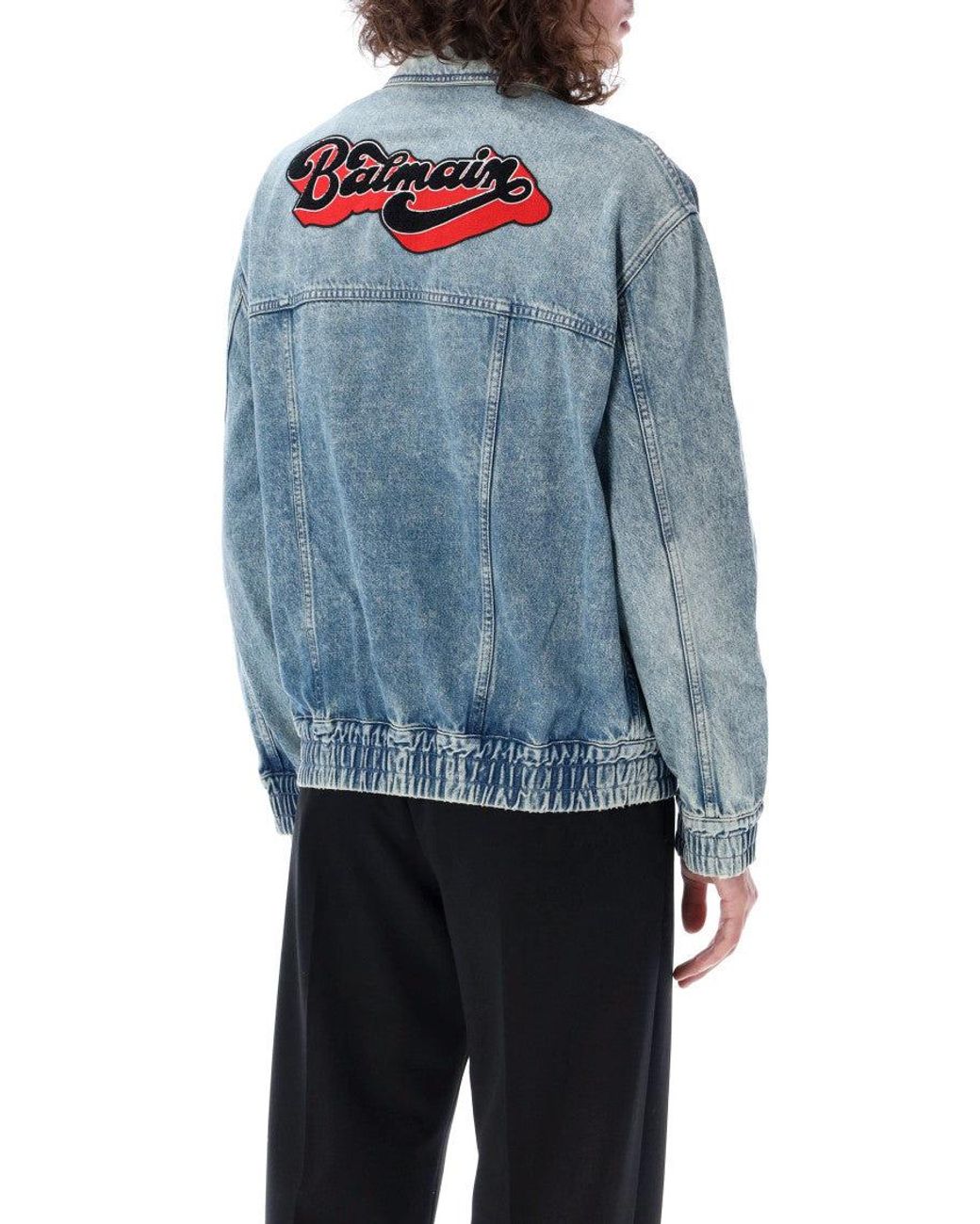 Balmain Blue Shirt Collar Jacket for men