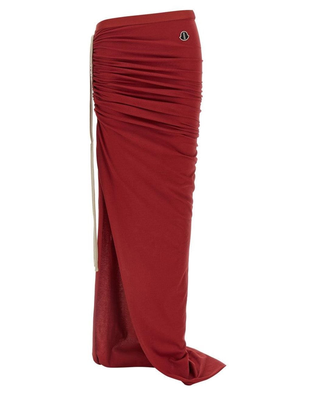 Rick Owens Red 'Adjustable' Moncler + Skirt