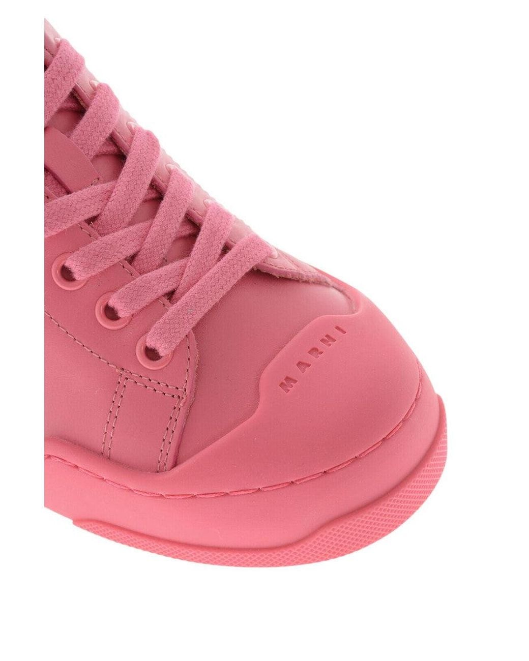 Marni Pink Low Leather Sneakers