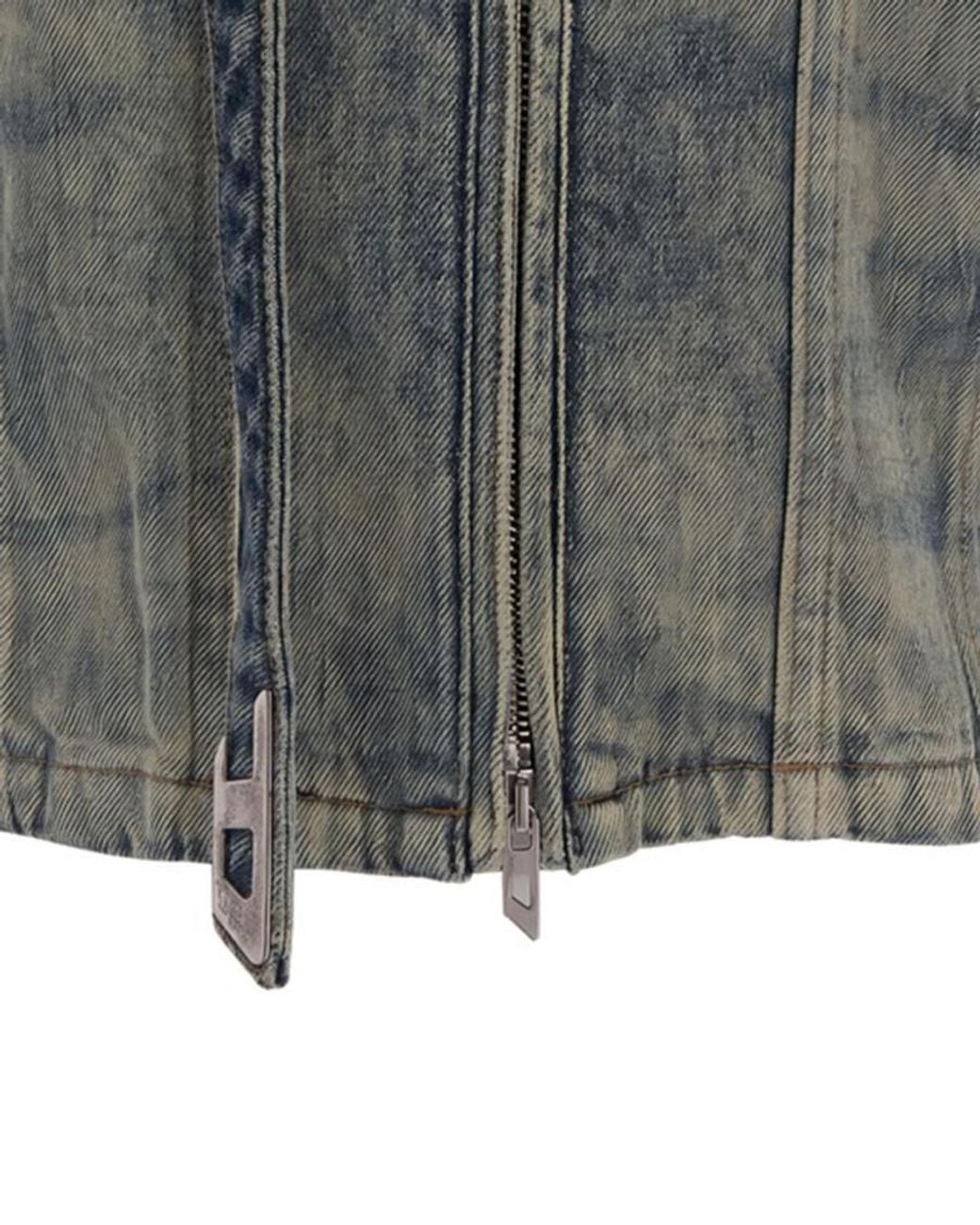 DIESEL Gray Mandarin Collar Jacket