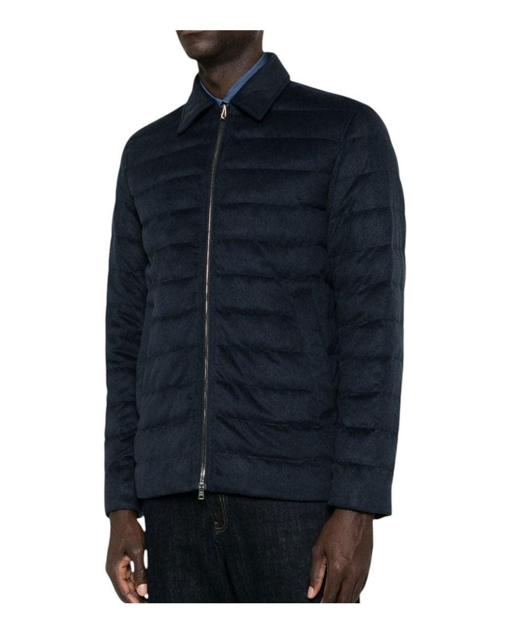 Herno Blue Quilted Jacket for men