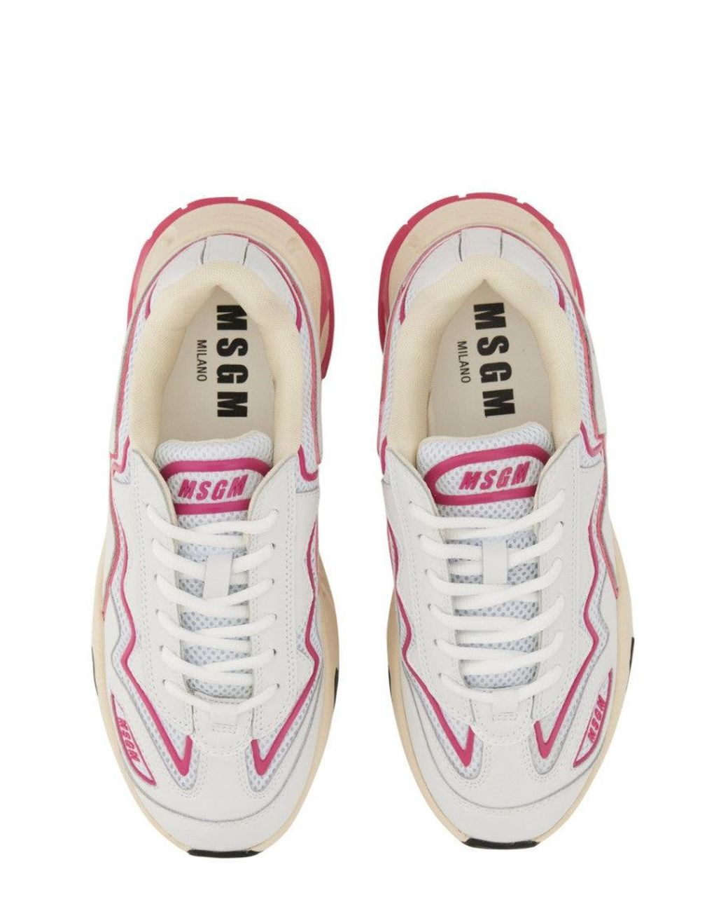 MSGM Pink Color Block Vortex Sneakers