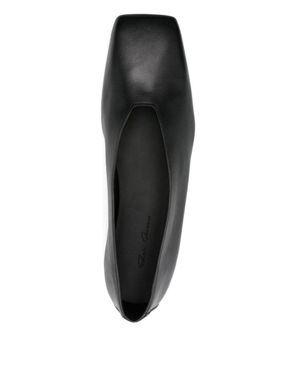 Rick Owens Gray Leather Ballet Flats