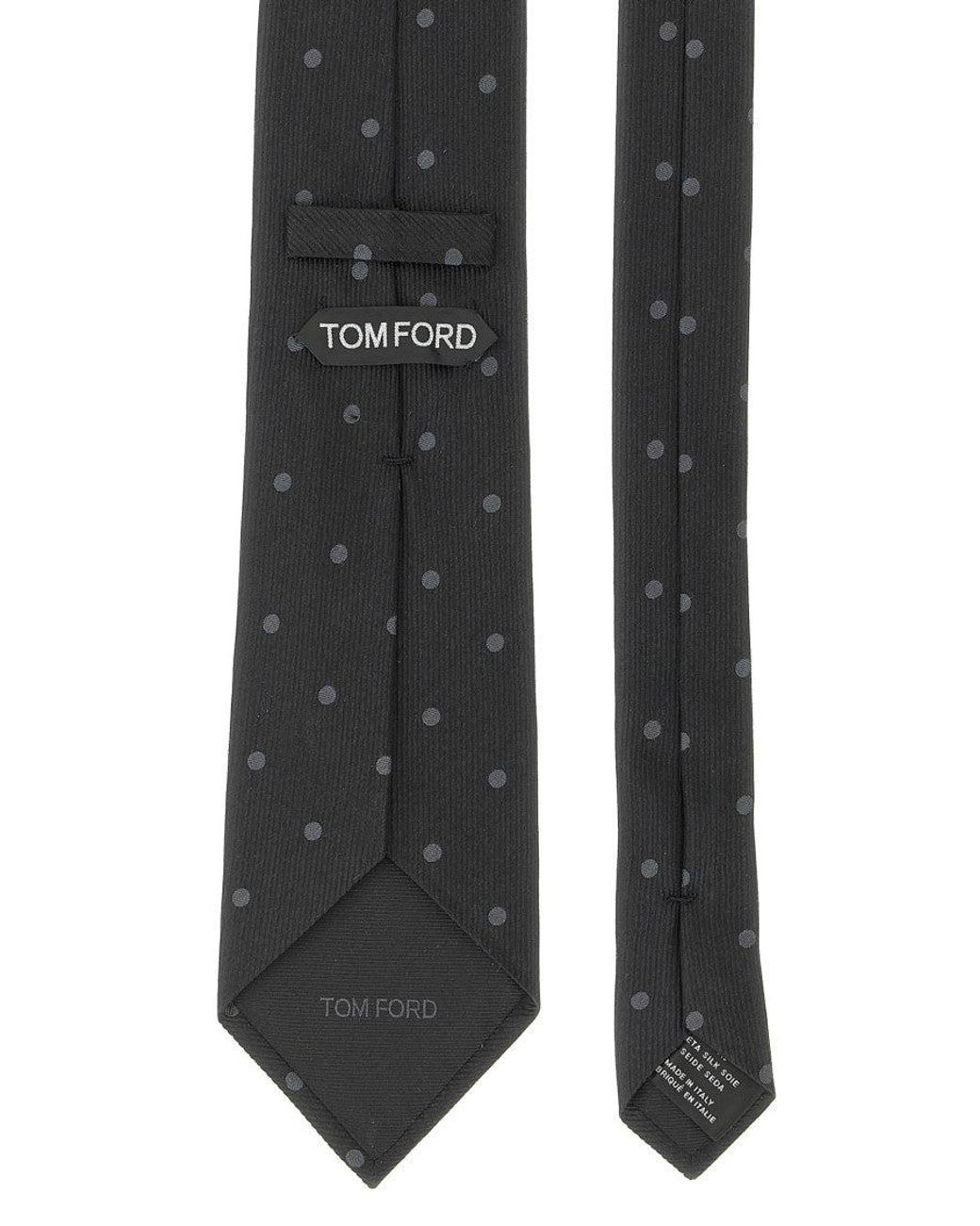 Tom Ford Black Polka Dot Tie for men