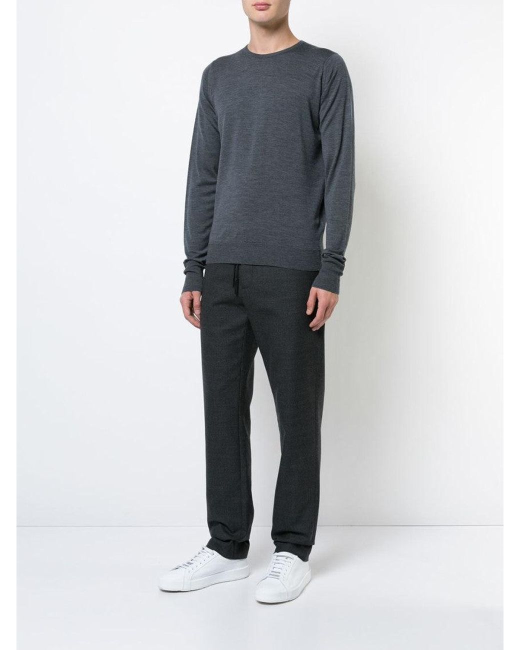 John Smedley Blue Dark Maglia Sweaters for men