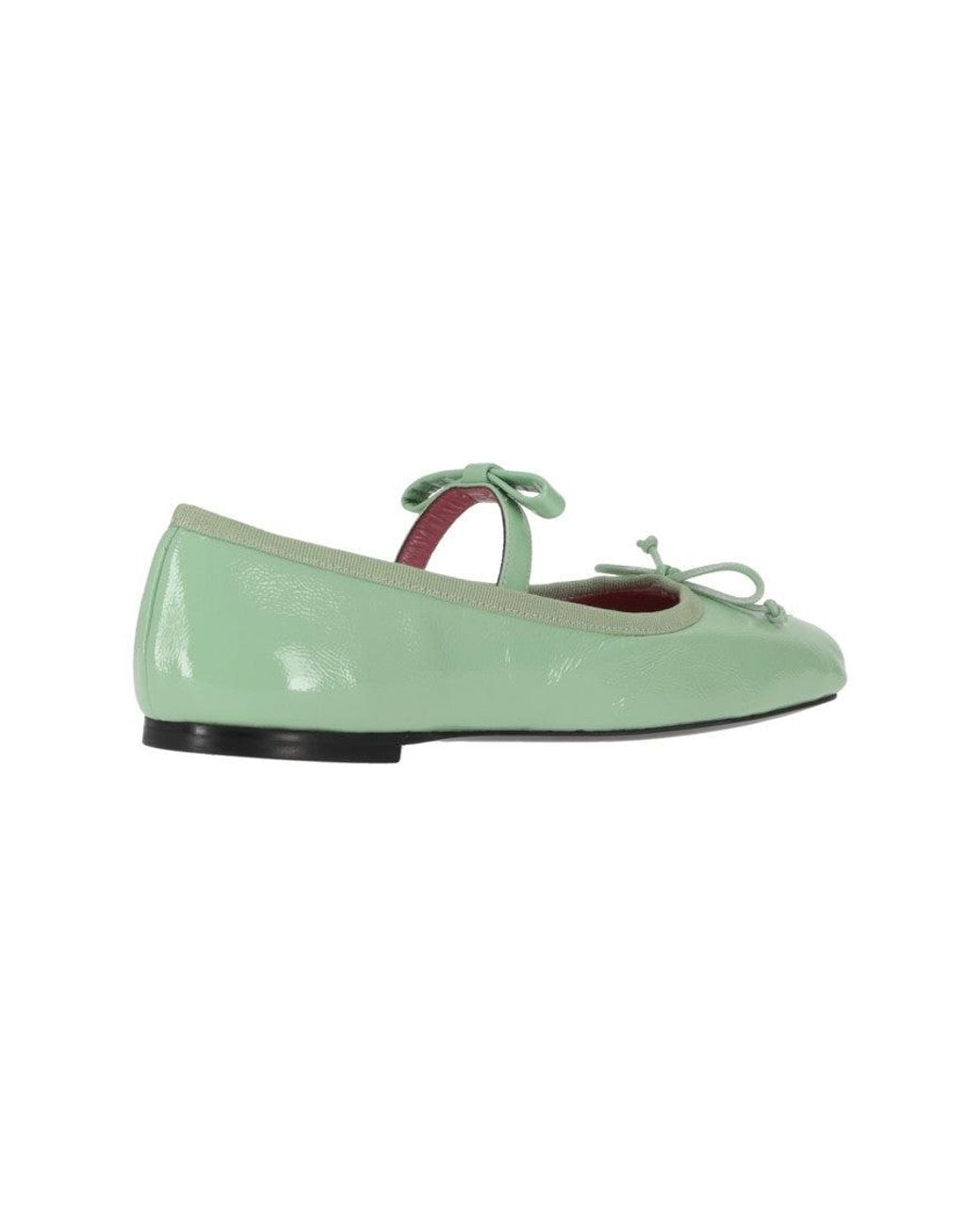 Vivetta Green Aqua Leather Ballet Flats
