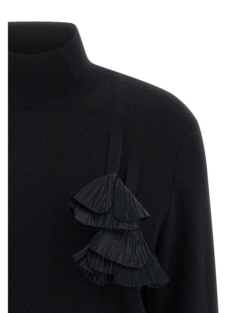 Ferragamo Black Floral Insert Sweater