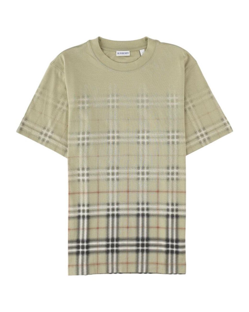 Burberry White Relaxed Check T-Shirt for men