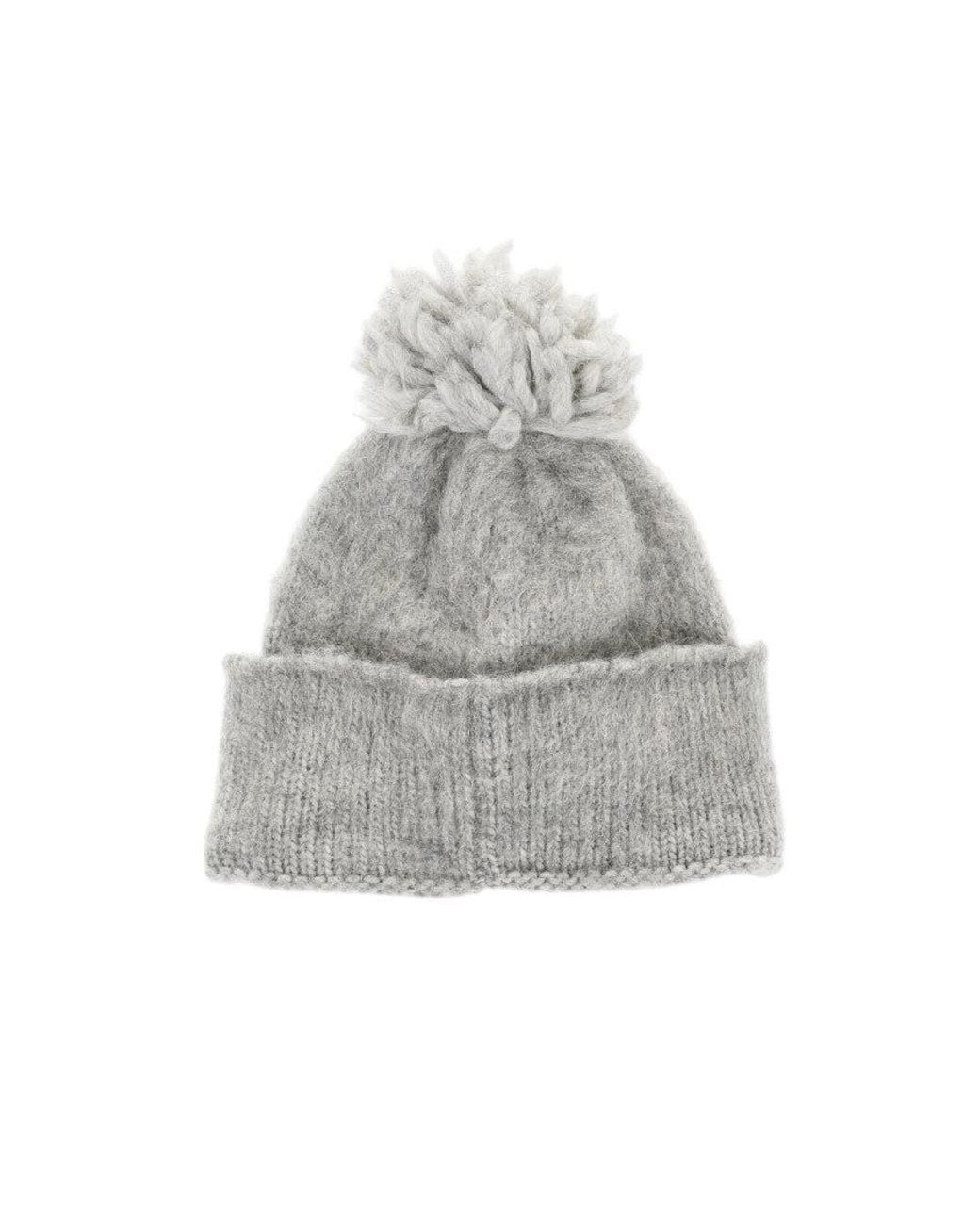 DSquared² Gray Wool-Blend Beanie With Visor