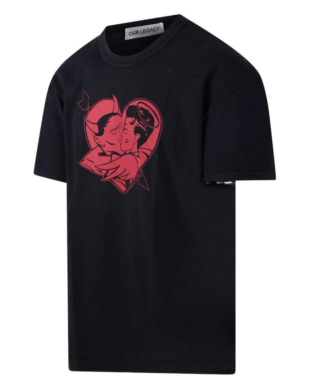 Our Legacy Black Organic Cotton Graphic T-Shirt For for men