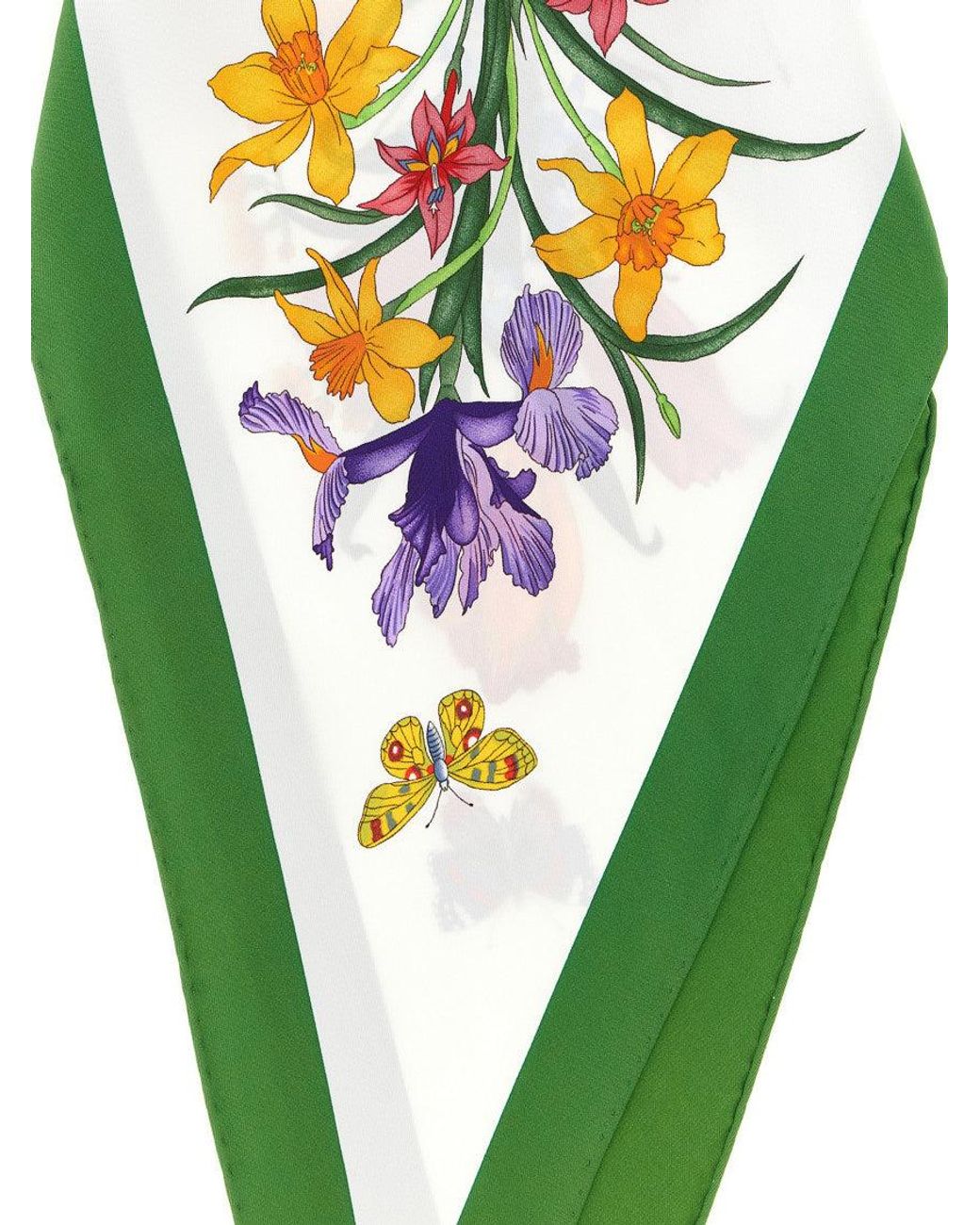 Gucci Green Floral Scarf