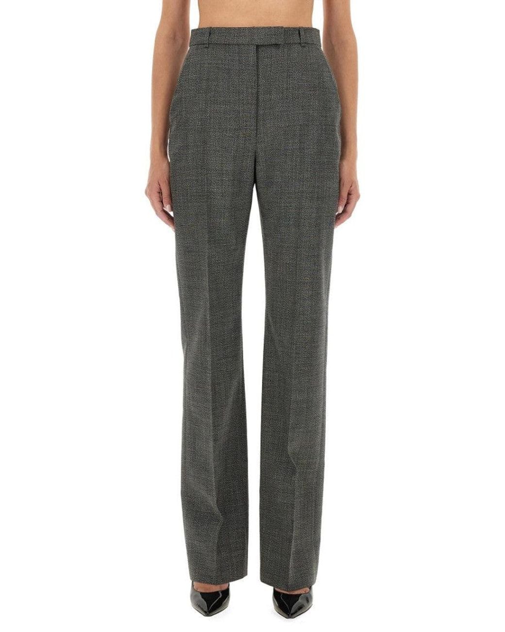 McQueen Gray Straight Flat Front Pants