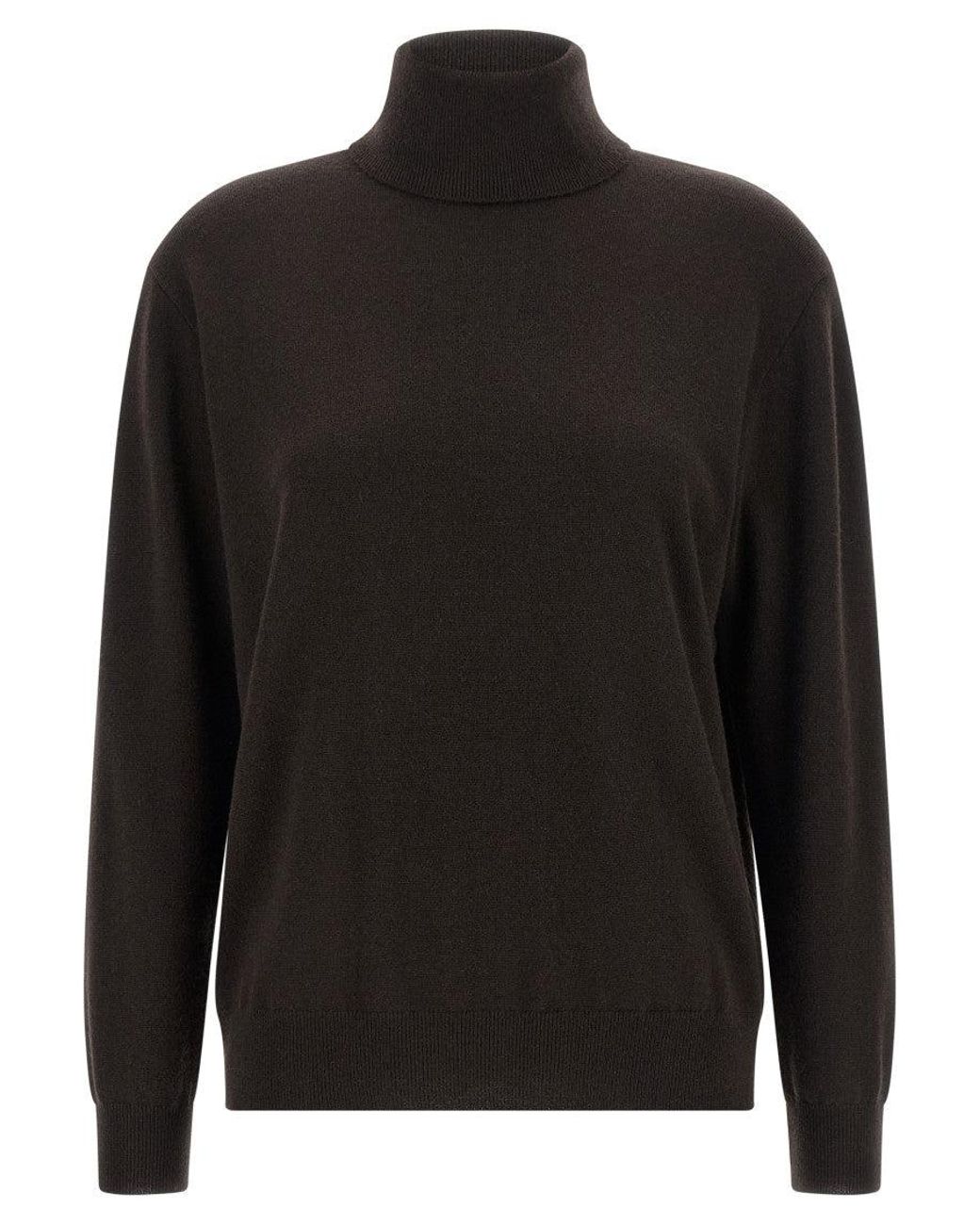 Brunello Cucinelli Black Solid Turtle Neck Sweater