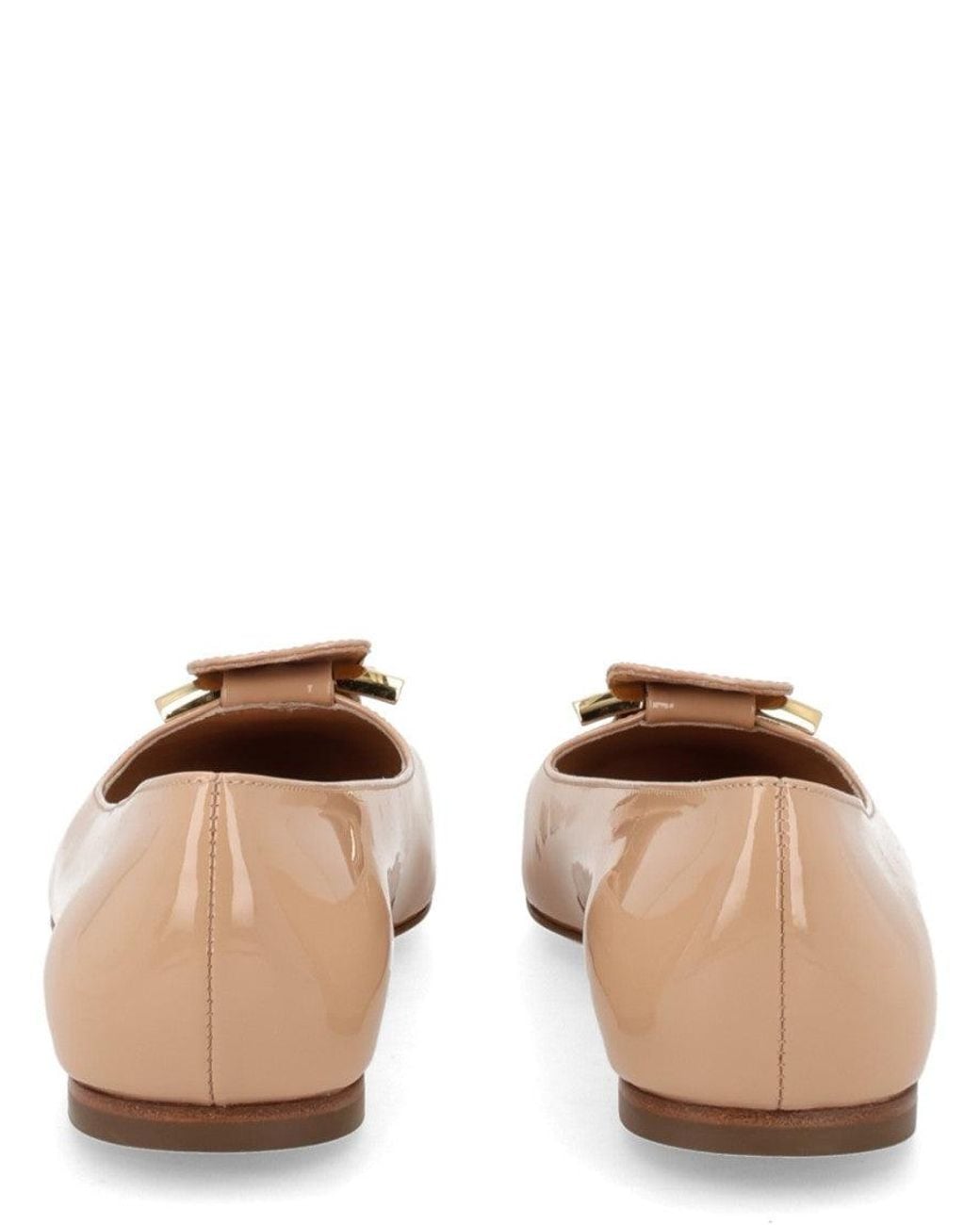 Ferragamo Brown Leather Ballet Flats