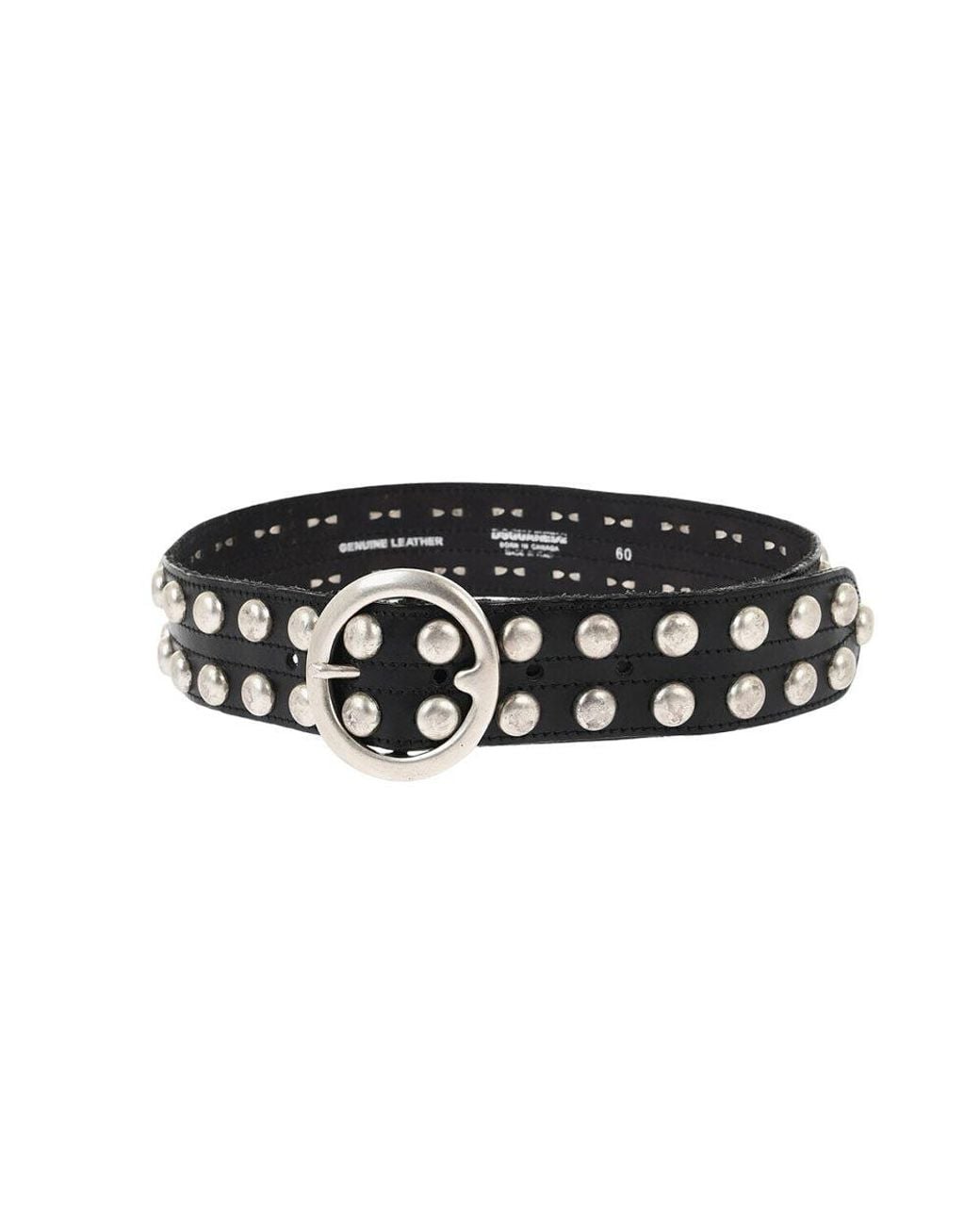 DSquared² Black Studded Solid Casual Belt