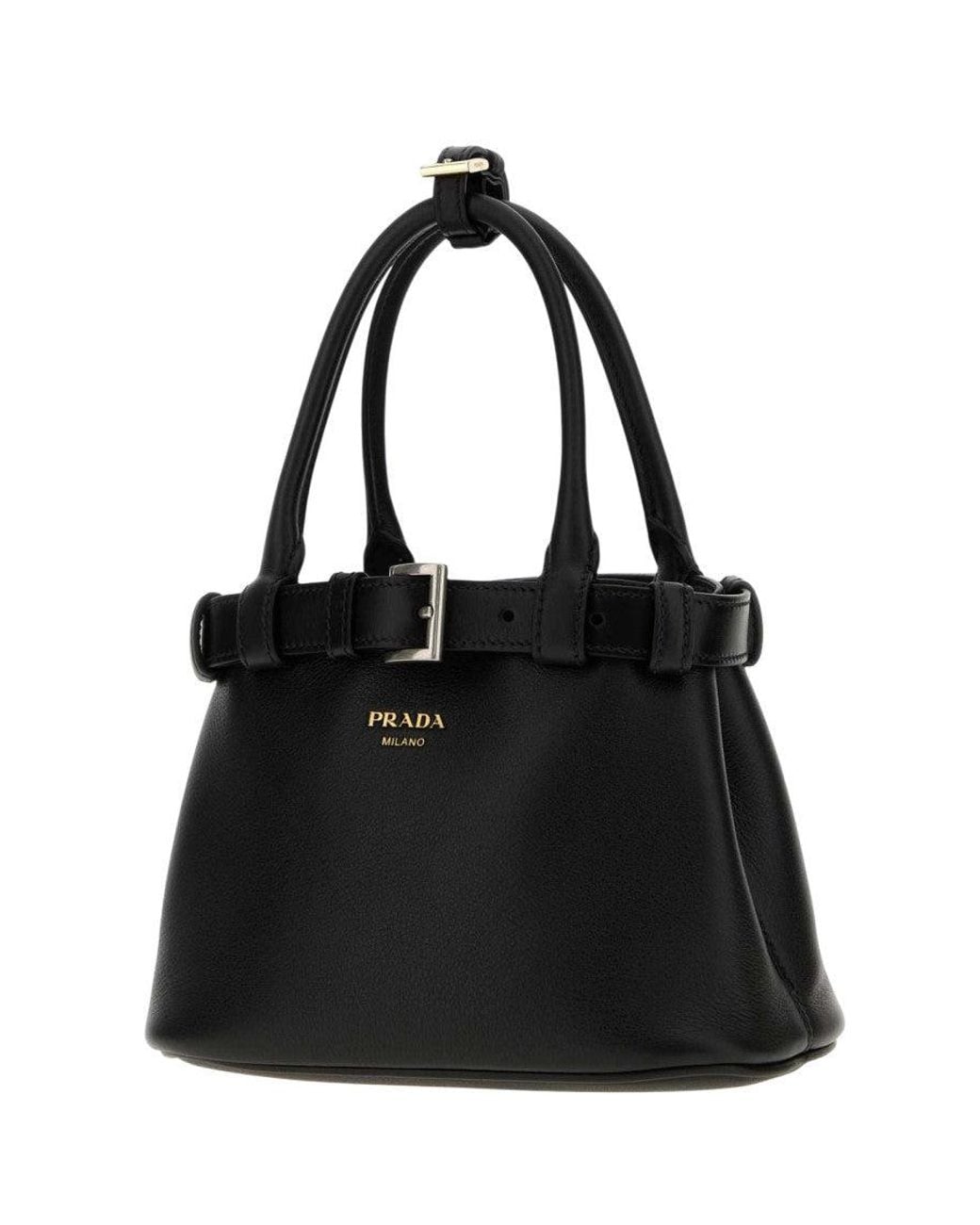 Prada Black Buckle Small Satchel