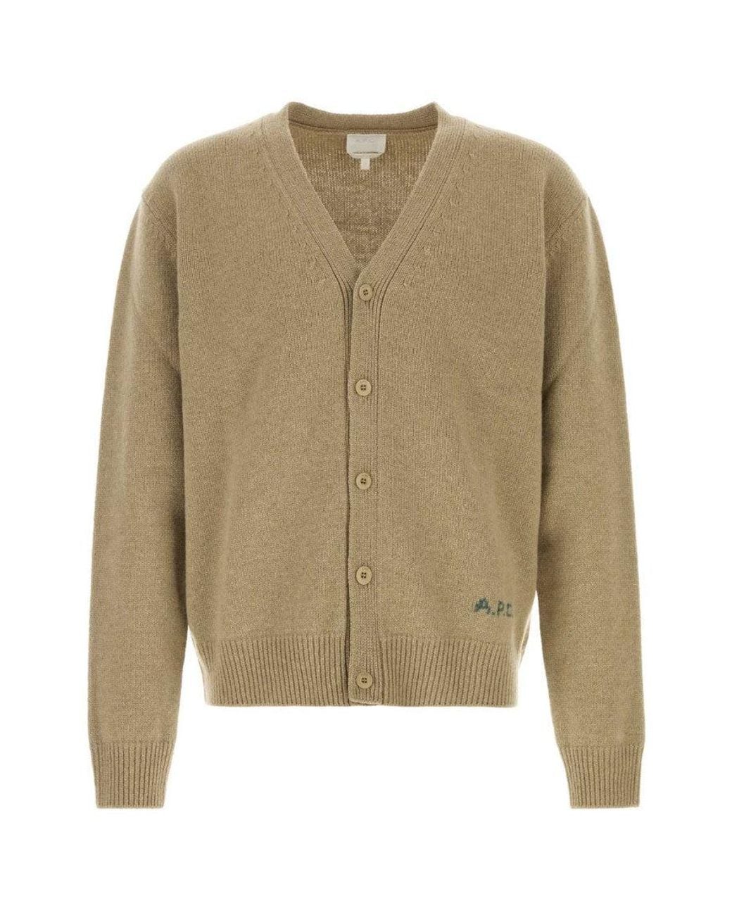 A.P.C. Natural V Neck Cardigans for men