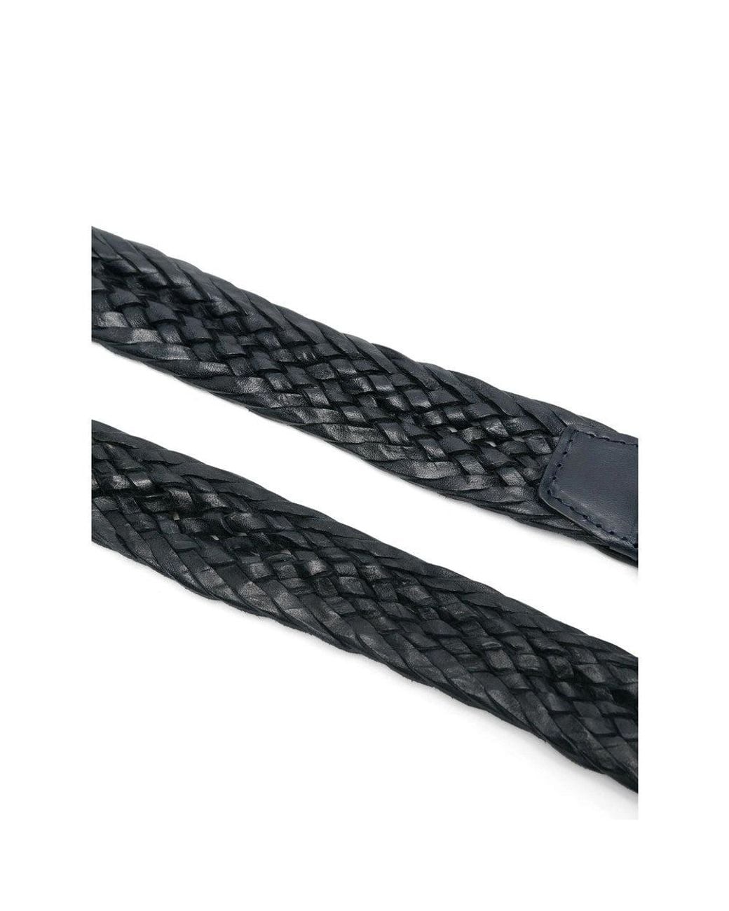Orciani Black Woven Buckle Belt for men