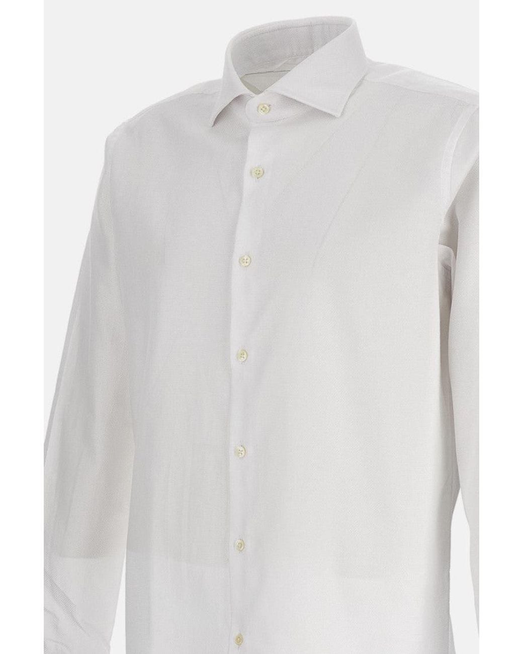 Bagutta White Classic Cotton Shirt for men