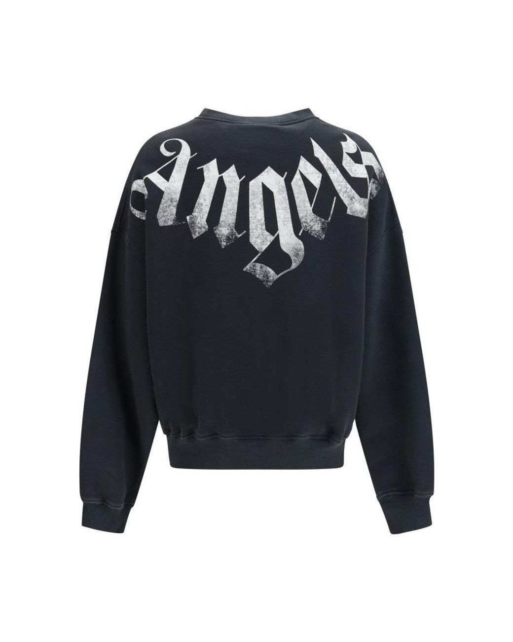 Palm Angels Blue Big Neck Logo Sweatshirt for men
