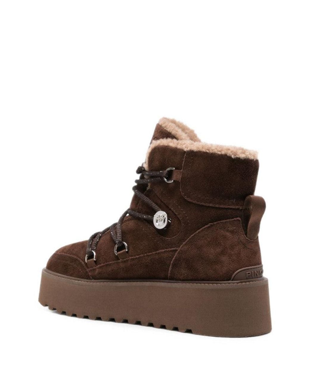 Pinko Brown Logo Boots