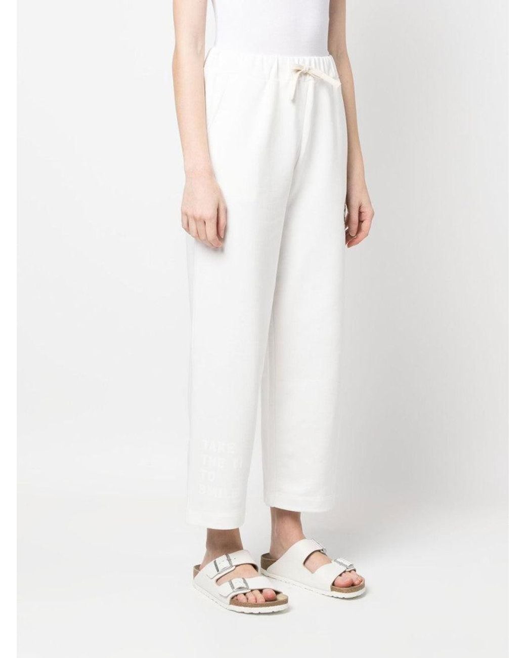 Joshua Sanders White Smiley Logo Sweatpants