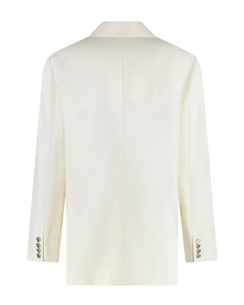 Mugler White Solid Notched Lapel Blazer