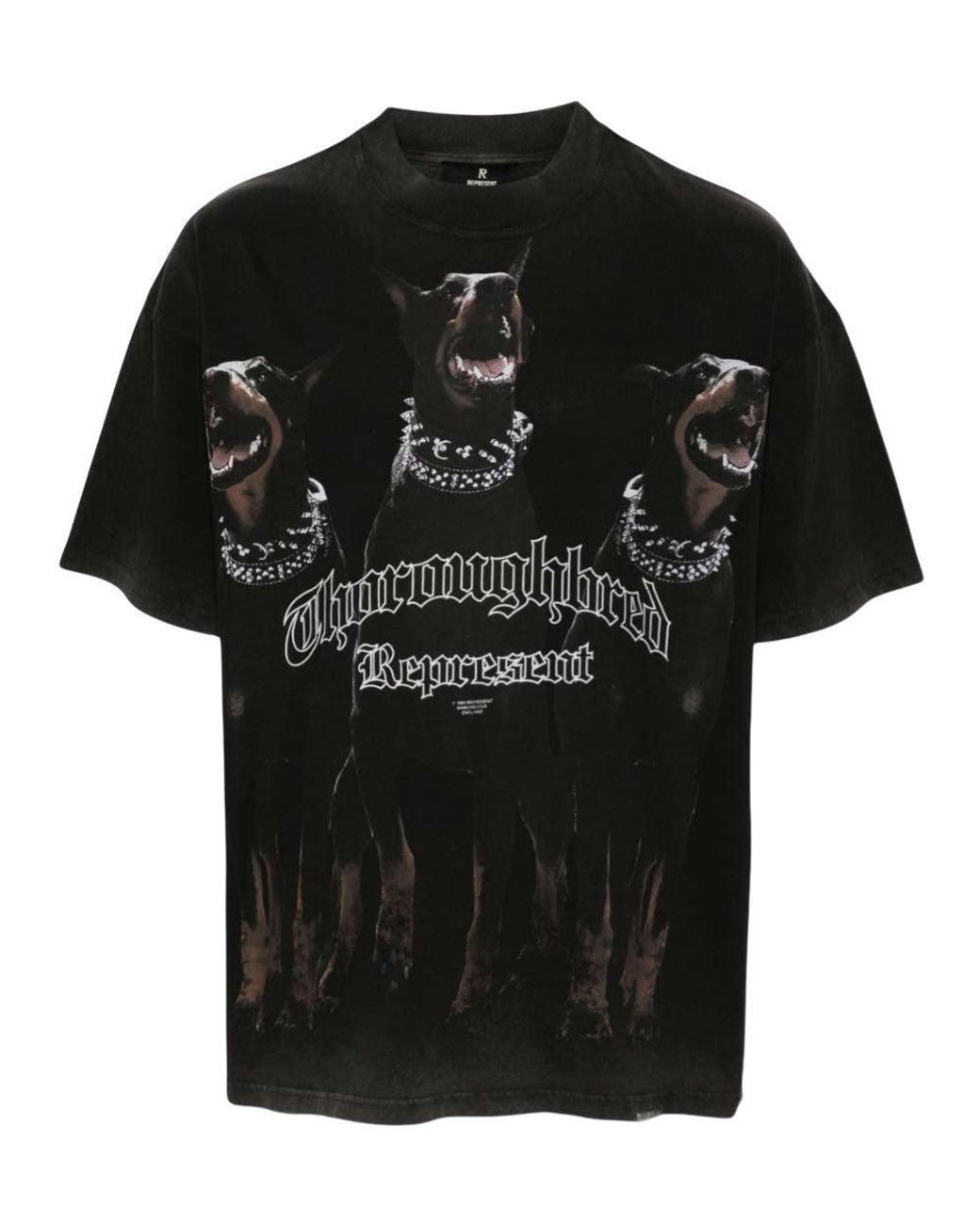 Represent Black Crew Neck T-Shirt for men