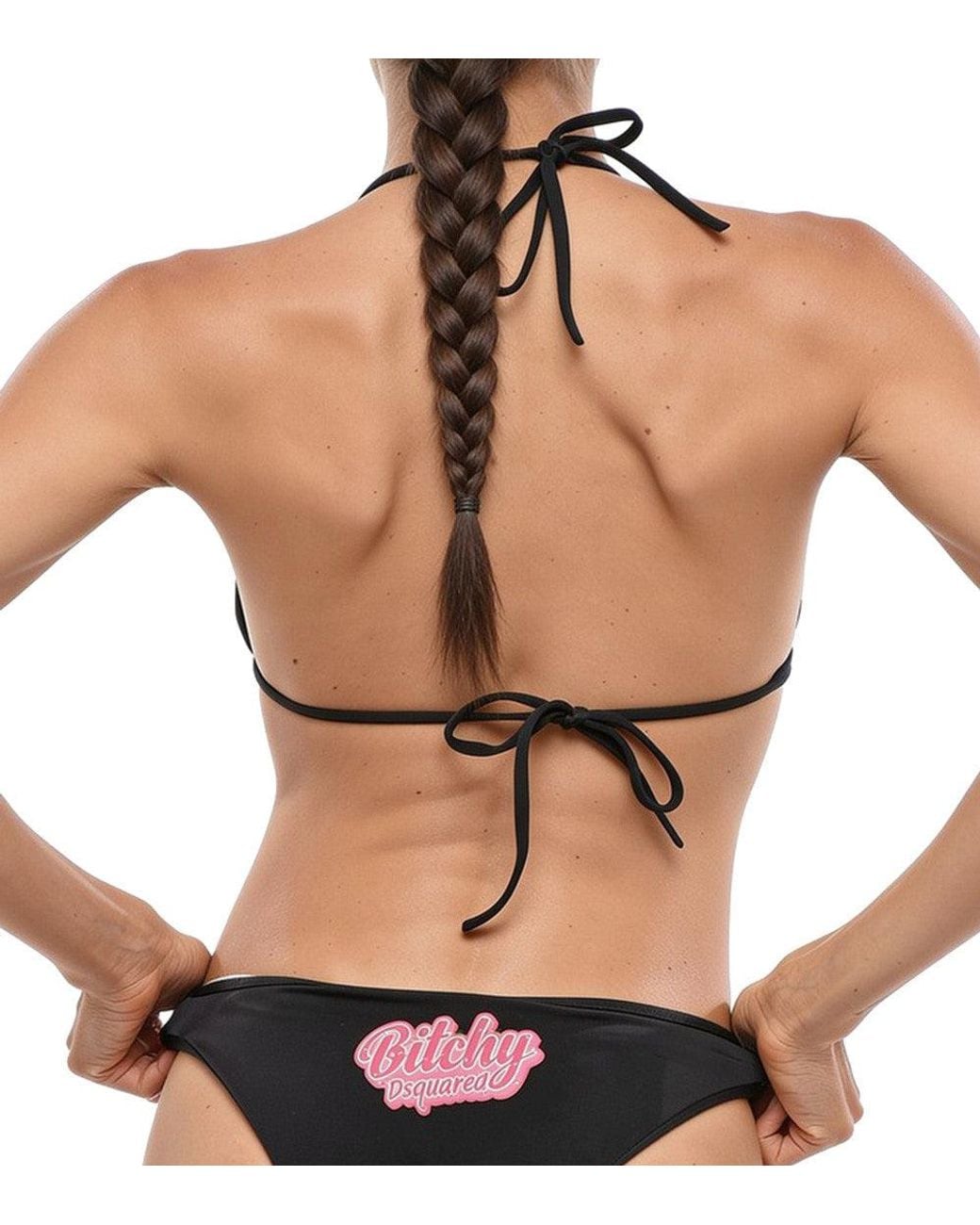DSquared² Black Logo Bikini Top Swimwear