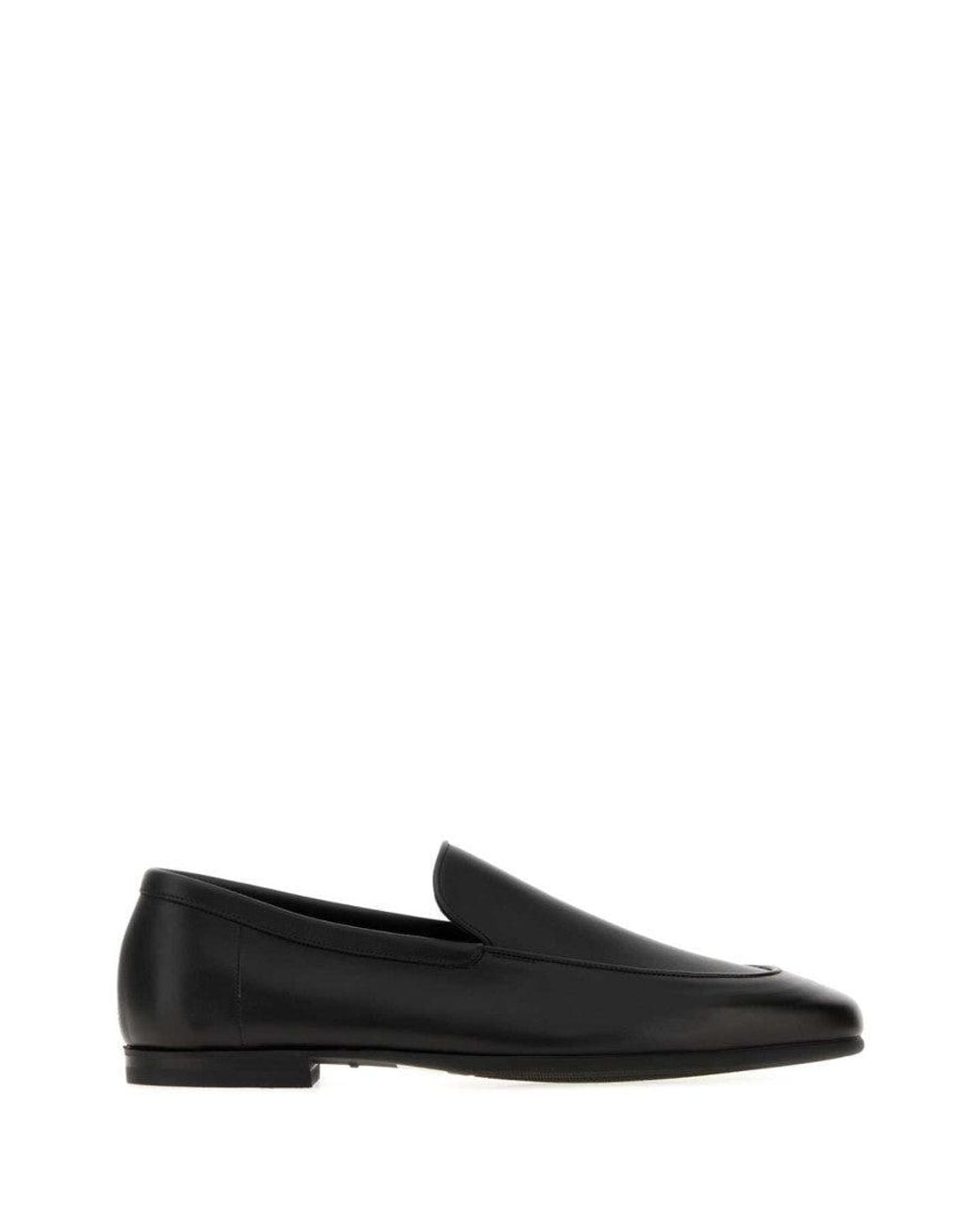 John Lobb Black Leather Tyne-Ii Loafers for men