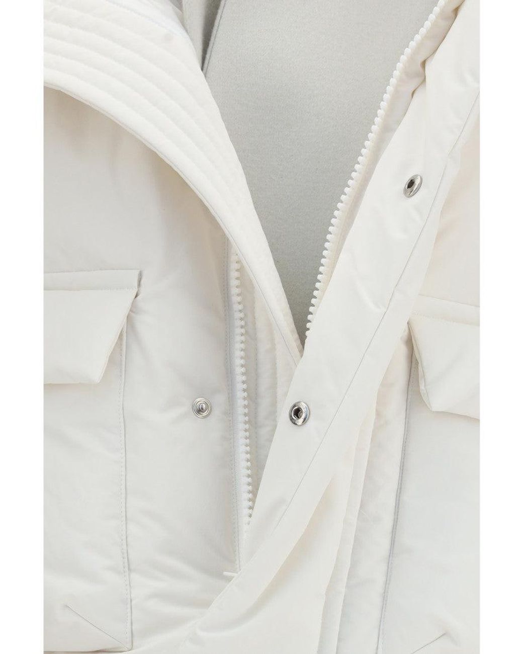 Sacai White Off Solid Mock Collar Jacket