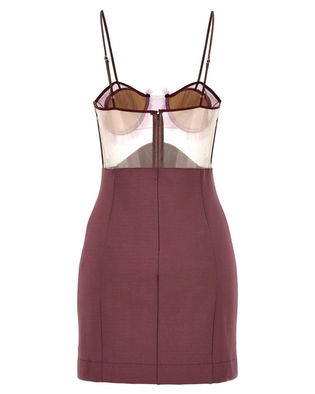Nensi Dojaka Purple Explosive Flower Bra Dress