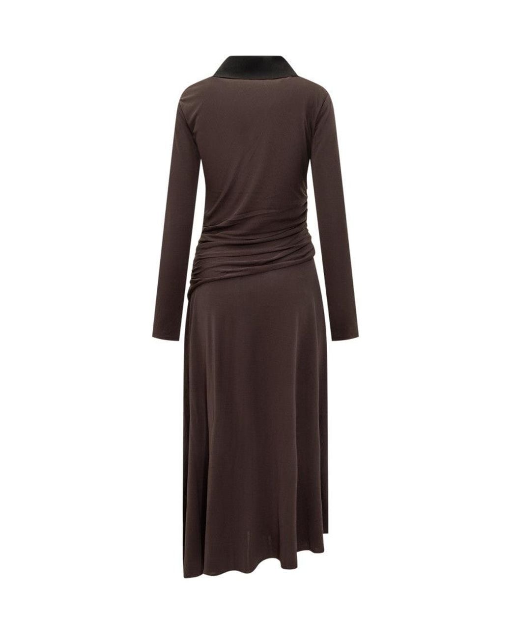 Tory Burch Brown Shirt Collar Maxi Dress