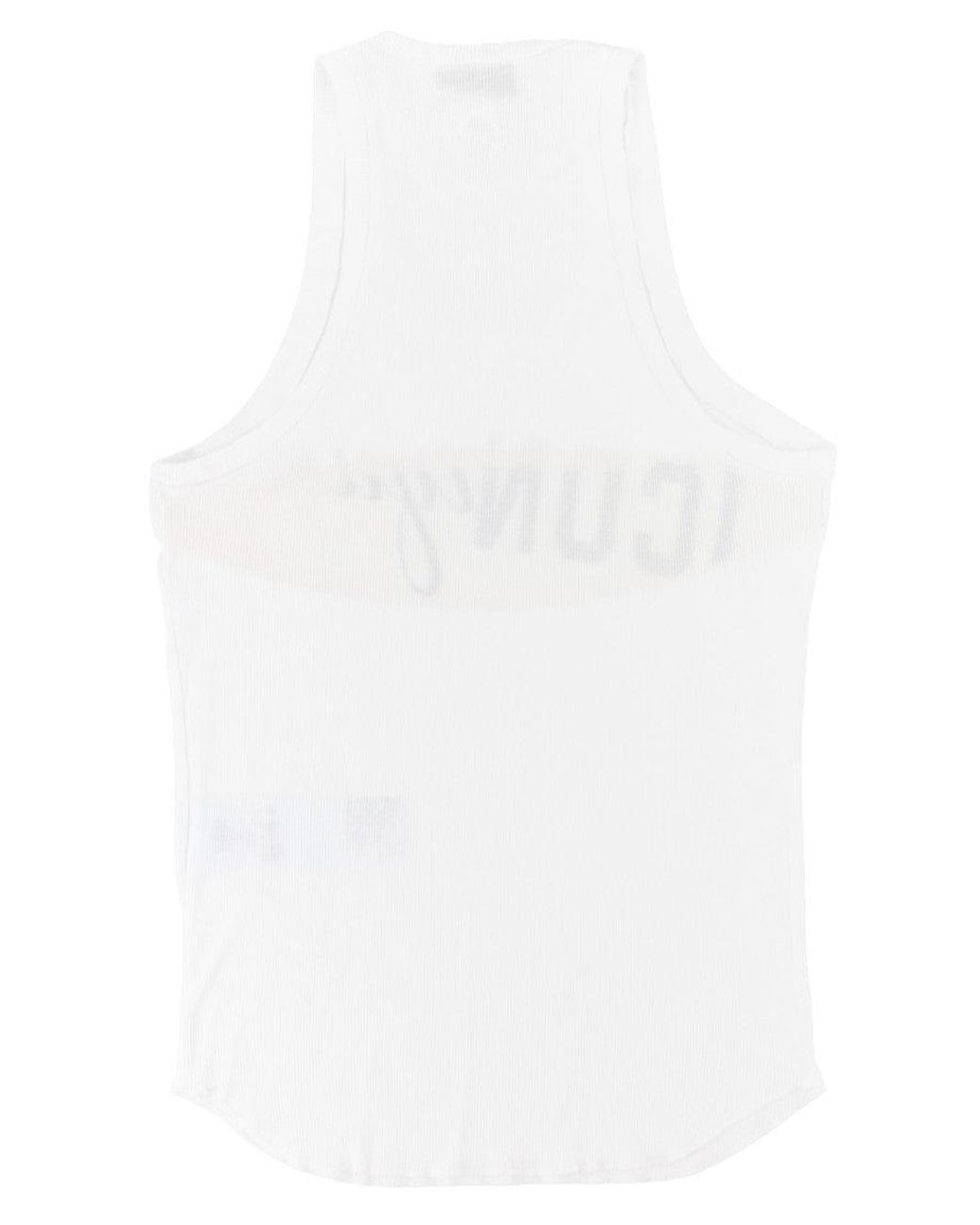 DSquared² White Graphic Round Neck Top for men