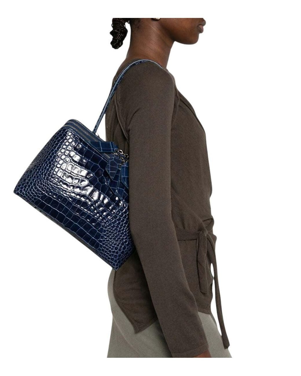 The Attico Blue L'Altra Di Milano Large Shoulder Bag