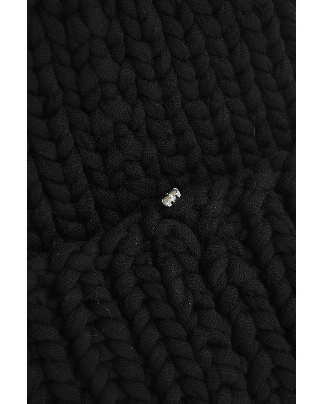Max Mara Black Knitted Beanie Cap