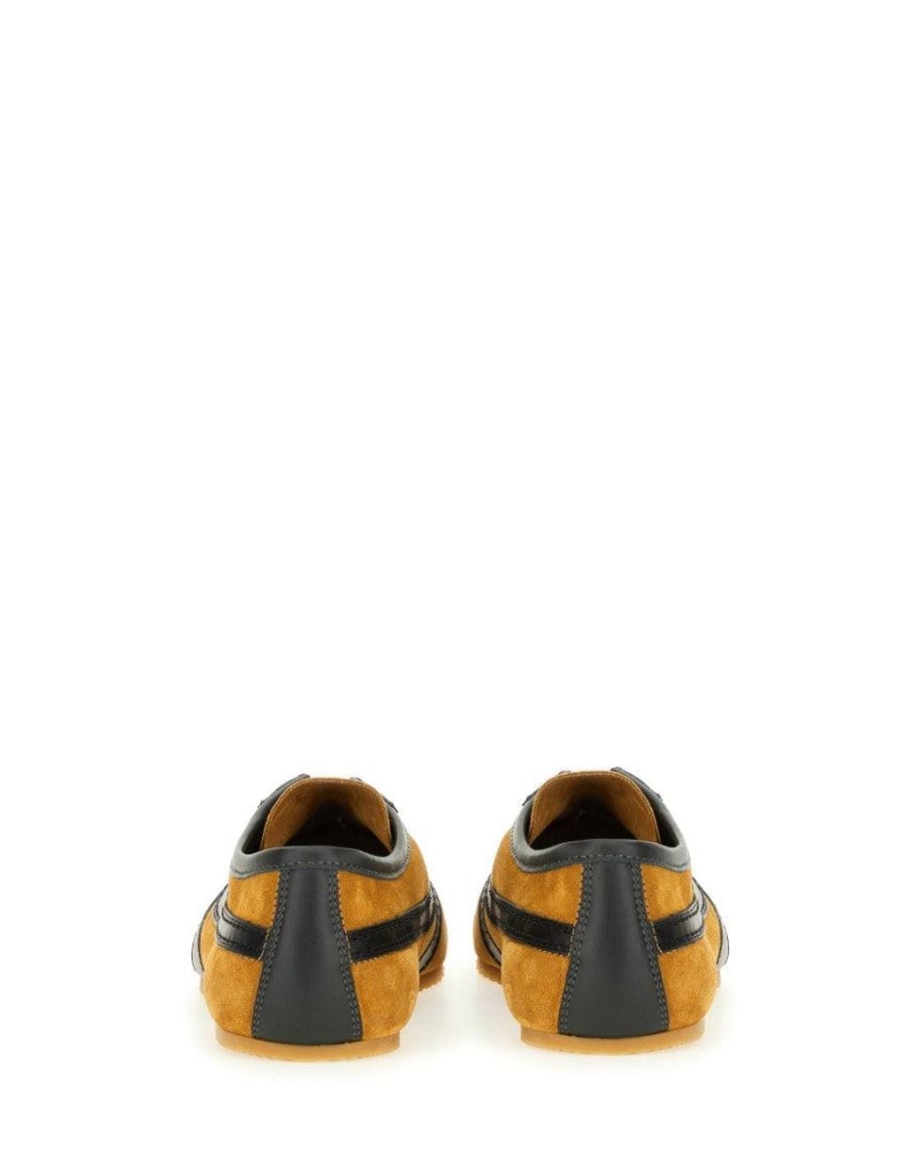 Dries Van Noten Brown Color Block Suede Sneakers for men