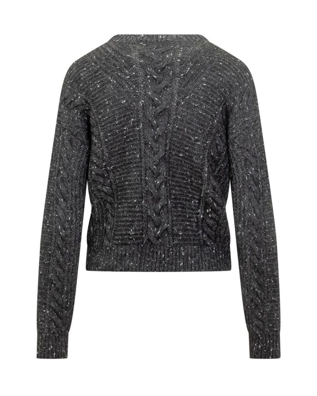 Max Mara Gray Knitted Crew Neck Sweater