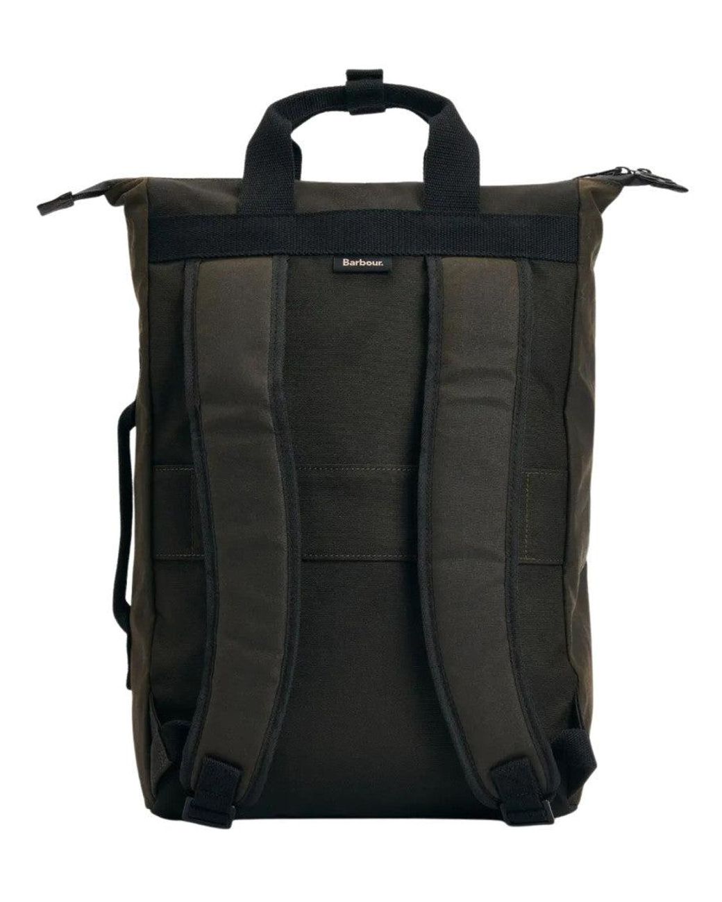 Barbour Black Field Wax Backpack for men